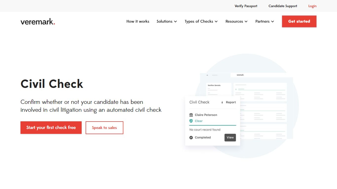 Automated Civil Check for Background Checking - Veremark